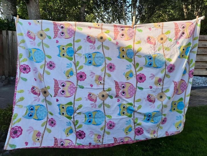 Eenpersoons dekbedovertrek met uiltjes - 140x200cm, Kinderen en Baby's, Kinderkamer | Beddengoed, Zo goed als nieuw, Dekbedovertrek