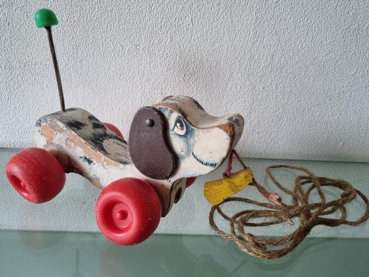 Orig, 1965, FisherPrice, LITTLE SNOOPY/TREKHOND, 19cm, Ivst!, Verzamelen, Speelgoed, Gebruikt, Ophalen of Verzenden