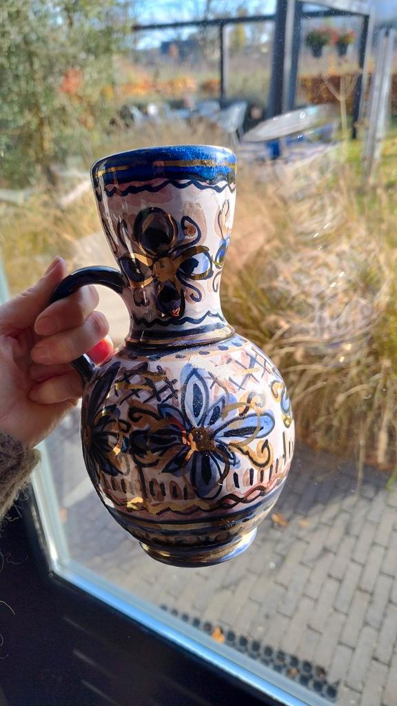 Antiek Handgeschilderd Vaasje - Uniek!, Antiek en Kunst, Antiek | Vazen, Ophalen of Verzenden