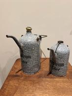 2 Grijs Gewolkte Petroleumkannen - Vintage, Antiek en Kunst, Antiek | Emaille, Ophalen of Verzenden