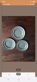 3 tinnen bordjes/onderzetters te koop, Antiek en Kunst, Antiek | Tin, Ophalen of Verzenden