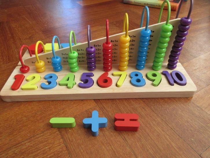 Groot houten telraam optellen / aftrekken tot 10, Kinderen en Baby's, Speelgoed | Educatief en Creatief, Gebruikt, Puzzelen, Rekenen