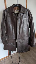 Vintage leren lederen jas donker bruin merk Urzo maat 52, Ophalen, Zo goed als nieuw, Maat 52/54 (L), Bruin