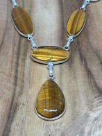 Tijgeroog Edelsteenketting- Handgemaakt, Sieraden, Tassen en Uiterlijk, Kettingen, Bruin, Nieuw, Ophalen of Verzenden, Steen of Mineraal