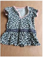 Blauw roze panter jurkje Maat 56 h3, Newborn, Meisje, Newborn, Jurkje of Rokje