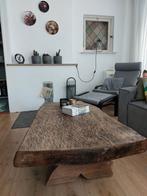 Boomstam tafel massief eiken., Ophalen, Zo goed als nieuw, Minder dan 50 cm, Rechthoekig