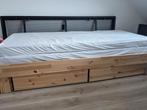 Uitschuifbaar grenen bed Ikea Glamberget met 2 matrassen, Huis en Inrichting, Slaapkamer | Bedden, Ophalen, Verstelbaar, Eenpersoons