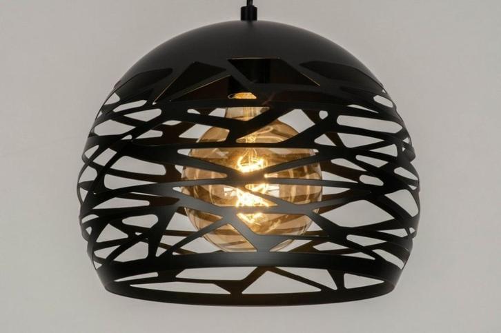 hanglamp zwart of raw staal bed ronde tafel hoekbank lamp, Huis en Inrichting, Lampen | Hanglampen, Nieuw, Minder dan 50 cm, Metaal