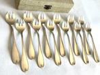 Oestervorkjes 12x zwaar verzilverd Franse keuren met etui, Huis en Inrichting, Keuken | Bestek, Ophalen of Verzenden, Zo goed als nieuw
