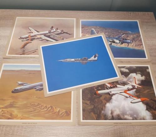 Lockheed vliegtuig afbeelding origineel SET 5 stuks divers, Verzamelen, Luchtvaart en Vliegtuigspotten, Zo goed als nieuw, Kaart, Foto of Prent
