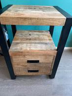 Houten massief mangohout kastje met lades, Stoer robuust warm, 1 of 2 laden, Zo goed als nieuw, Minder dan 100 cm