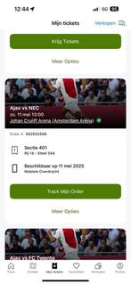 Ajax - NEC ticket te koop!!!!!! (1ticket), Tickets en Kaartjes, Eén persoon, April