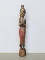 vintage houten sawadee lady beeldje polychroom hout h= 38cm, Ophalen of Verzenden