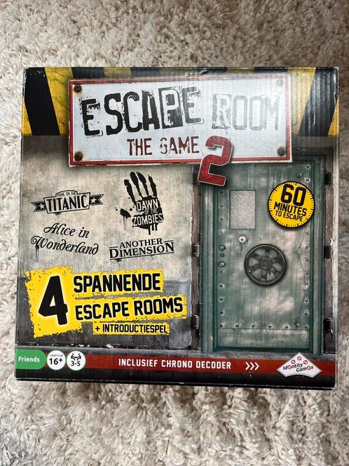 Escape Room The Game 2 Bordspel, Hobby en Vrije tijd, Gezelschapsspellen | Bordspellen, Zo goed als nieuw, Drie of vier spelers