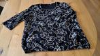 Maatje meer, zwarte blouse met beige motief, maat 48, Kleding | Dames, Grote Maten, Ophalen of Verzenden, Paprika, Gedragen, Blouse of Tuniek