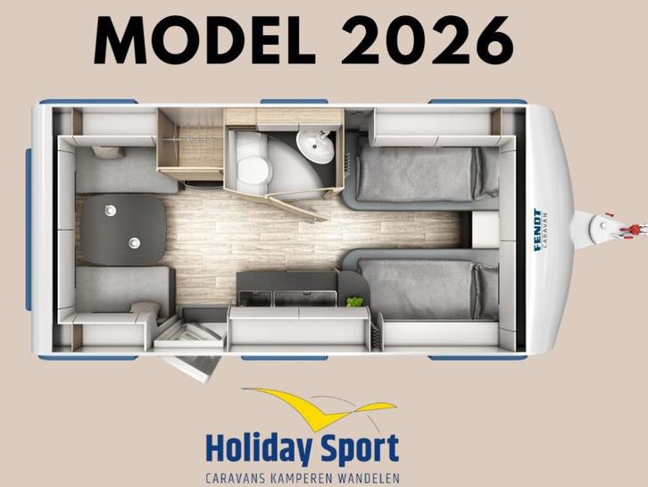 Fendt Apero 465 TG Modeljaar 2026, Caravans en Kamperen, Caravans, Bedrijf, tot en met 4, 1000 - 1250 kg, Treinzit, Fendt, 2 aparte bedden
