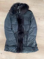 Blumarine zwarte jas met vossenbont - Maat 38, Ophalen of Verzenden, Zo goed als nieuw, Maat 38/40 (M), Zwart