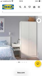 IKEA kledingkast Kleppstad 2 deuren wit 79x176cm, Ophalen, 50 tot 100 cm, Zo goed als nieuw, 150 tot 200 cm
