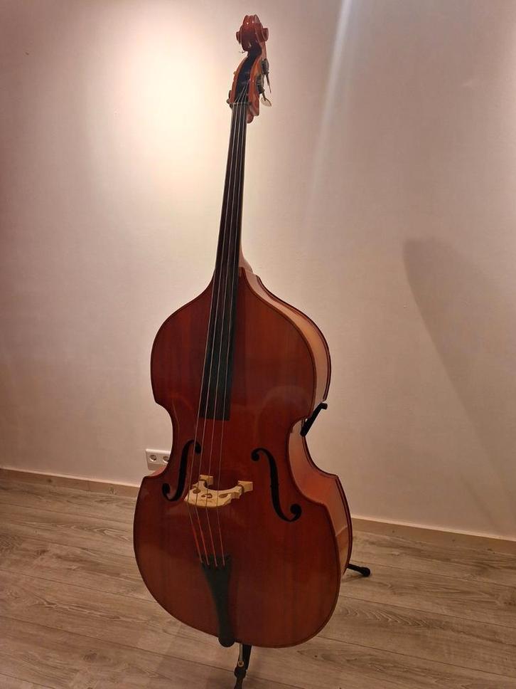 Tsjechische Contrabas 3/4 - Recent Afgesteld!, Muziek en Instrumenten, Strijkinstrumenten | Contrabassen, Gebruikt, 3/4-contrabas