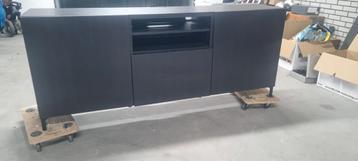 Ikea Besta tv meubel donker houtkleurig - afbeelding 3