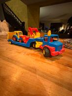 Vintage Wader Polesie Vrachtwagen met dieplader en shovel, Ophalen of Verzenden