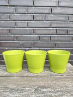 3x Groene Bloempotten - Binnen, 12cm Ikea, Tuin en Terras, Kunststof, Rond, Ophalen of Verzenden, Binnen