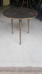 Zeer mooi goudkleurig tafeltje, Ophalen, Minder dan 55 cm, Rond, Zo goed als nieuw