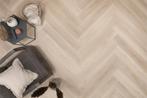 Walvisgraat PVC Vloer - Orka Onbehandeld, Huis en Inrichting, Stoffering | Vloerbedekking, Nieuw, Crème, Vinyl, 75 m² of meer