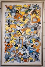 Pierre PISIVIN, abstracte compositie 1, Antiek en Kunst, Kunst | Schilderijen | Abstract, Ophalen