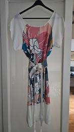 Fleurige zomerjurk met ceintuur van Cafè Noir, maat S, Zo goed als nieuw, Knielengte, Roze, Maat 36 (S)