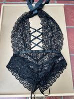 Leg Avenue +size kanten stringbody zwart Maat XL/XXL, Zwart, Ophalen of Verzenden, LINGERIE, Body of Korset