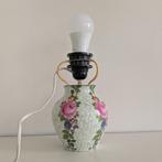 Vintage brocante vaaslamp lamp tafellamp met bloemen. Frans., Huis en Inrichting, Lampen | Tafellampen, Ophalen of Verzenden, Gebruikt