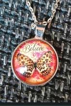 Ketting vlinder, Verzenden, Nieuw, Zilver, Met hanger