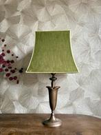 Vintage Mid-Century messing tulpvormige tafellamp met kap, Ophalen of Verzenden