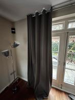 Overgordijnen canvas look, antraciet/beige, incl. roede, Huis en Inrichting, Gebruikt, 200 cm of meer, Grijs, Canvas look