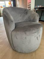 Velvet Grijze Draaifauteuil, Huis en Inrichting, Fauteuils, Ophalen of Verzenden, Zo goed als nieuw, Stof, 75 tot 100 cm