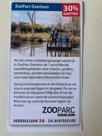 ZooParc Overloon 30% korting, Drie personen of meer, Kortingsbon, Overige typen