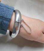 Zilveren vintage slavenarmband met scharnier nr.393, Sieraden, Tassen en Uiterlijk, Armbanden, Verzenden, Zo goed als nieuw, Zilver