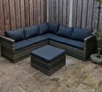 Loungeset van wicker met hocker 205 x 205cm, Tuin en Terras, Ophalen, Zo goed als nieuw, Wicker, Hocker