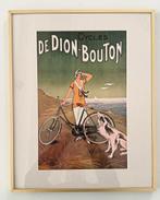 ingelijste art deco reclame poster fiets Dion Bouton retro, Overige typen, Ophalen of Verzenden, Zo goed als nieuw