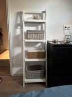 Witte ladder kast inclusief mandjes, Ophalen, Met plank(en), Minder dan 50 cm, 100 tot 150 cm