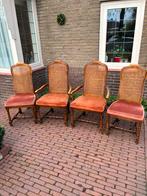 4 fraaie stoelen, Huis en Inrichting, Stoelen, Ophalen, Gebruikt, Bruin, Riet of Rotan