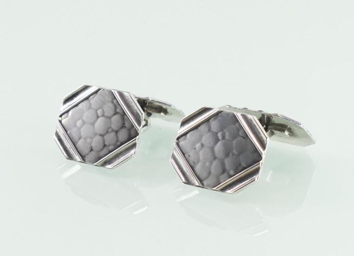 Art Deco zilveren manchetknopen, Sieraden, Tassen en Uiterlijk, Antieke sieraden, Manchetknopen, Zilver, Ophalen of Verzenden