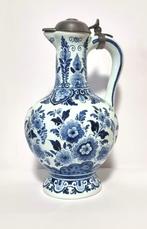 Kruik / kan in Delfts blauw met tinnen deksel., Ophalen of Verzenden
