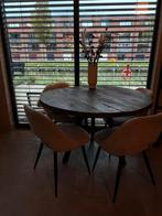 Eiken Houten Eettafel - Rond 125 cm, Huis en Inrichting, Gebruikt, 100 tot 150 cm, Ophalen of Verzenden, Vier personen