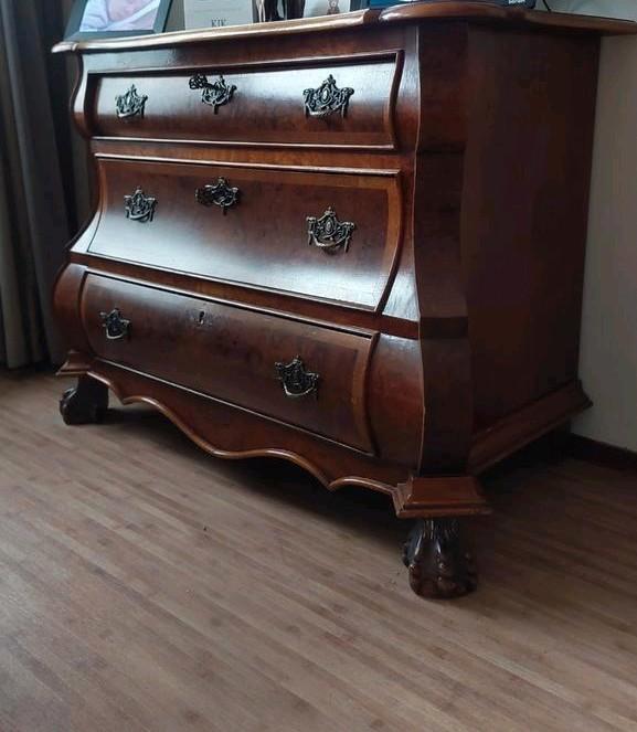 Buikkastje wortelnoten, ca. 1 meter breed, Huis en Inrichting, Kasten | Ladekasten, Gebruikt, Minder dan 100 cm, 50 tot 100 cm