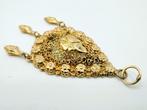 Antieke gouden hanger met drie pampels, 14 karaats, Sieraden, Tassen en Uiterlijk, Antieke sieraden, Verzenden, Goud, Hanger
