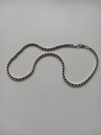 Zilveren Ketting - Platte Vierkante Schakel - 42cm, Ophalen of Verzenden, Nieuw, Zilver, Zilver