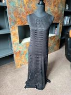 Lange zwarte opengewerkte jurk, S/M/L, Maat 38/40 (M), Zwart, Nieuw, Ophalen of Verzenden