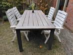 Houten Tuinset met 4 Stoelen, Tuin en Terras, Tuinsets en Loungesets, Ophalen, 4 zitplaatsen, Gebruikt, Tuinset